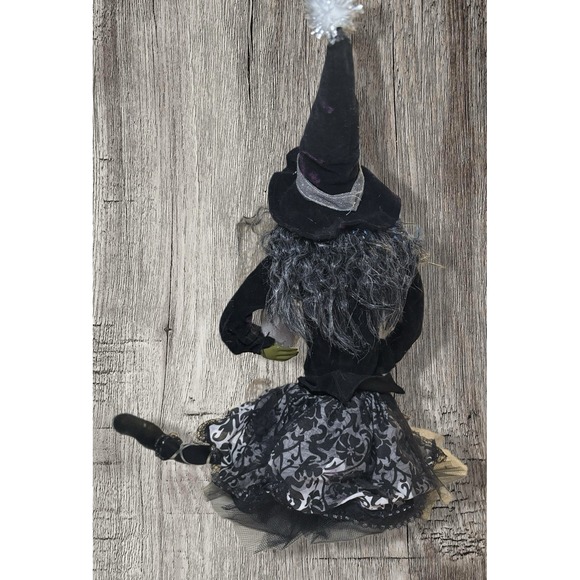 NEW SITTING HALLOWEEN GREEN GAL PAL WITCH 16Hx12"LEG Folk Art LITTLE BLACK DRESS - Picture 2 of 4